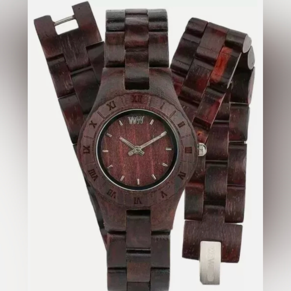 Double Wrapped WeWood Watch, Chocolate Brown